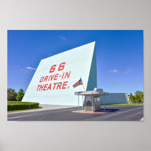 Póster Cine Drive-In 66, Ruta 66, Carthage, Misuri
