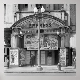 Póster Cine Empress, 1939. Foto Vintage