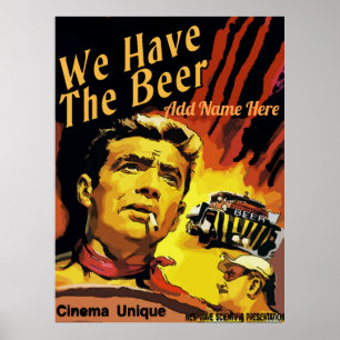 Póster Cine falso de estilo vintage, editar texto