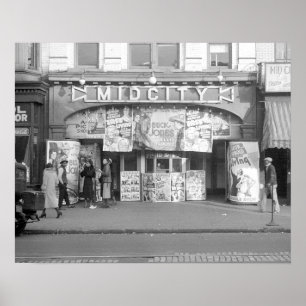 Póster Cine Midcity, 1937. Foto Vintage