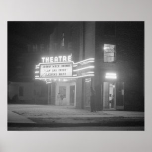 Póster Cine por la Noche, 1941. Foto Antigua