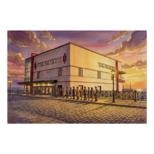 Póster Cine Regent al atardecer, Redcar