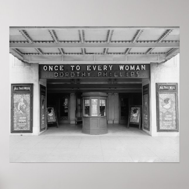 Póster Cine Rialto, 1920. Foto Antigua (Frente)