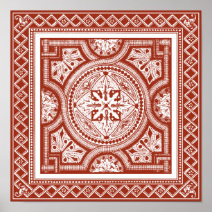 Póster Cinnabar Woodblock IV