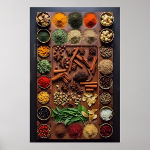 Póster Cinnamon and Cloves Spice Kitchen Wall Art