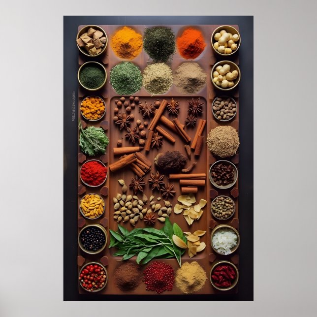 Póster Cinnamon and Cloves Spice Kitchen Wall Art (Frente)