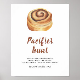 Póster Cinnamon bun - juego de la ducha de bebé de caza d