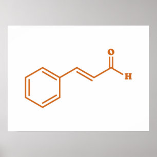 Póster Cinnamon Cinnamaldehyde Molecular Chemical Formula