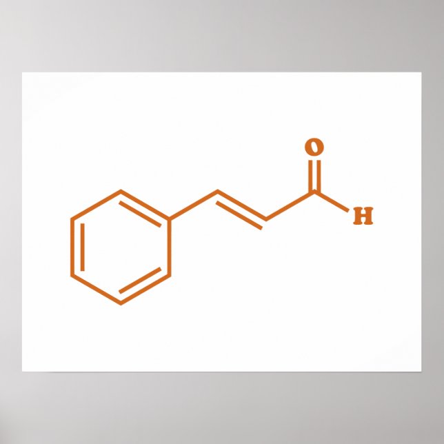 Póster Cinnamon Cinnamaldehyde Molecular Chemical Formula (Frente)