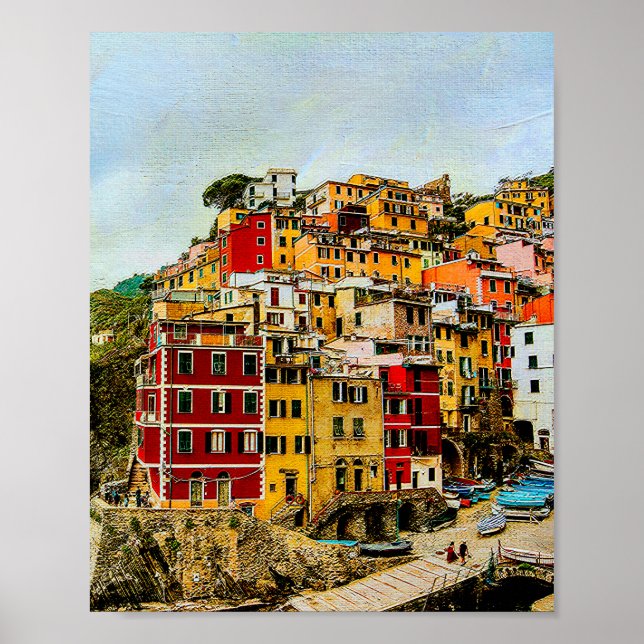 Póster Cinque Terre Liguria Italia Viajes Europa (Frente)