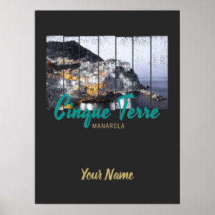 Póster Cinque Terre Manarola Riomaggiore cosecha italiana