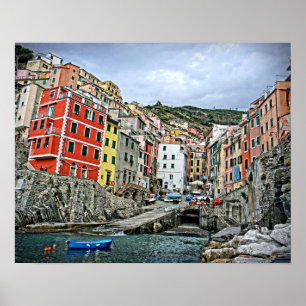 Póster Cinque Terre - Riomaggiore, Poster italiano 20x16