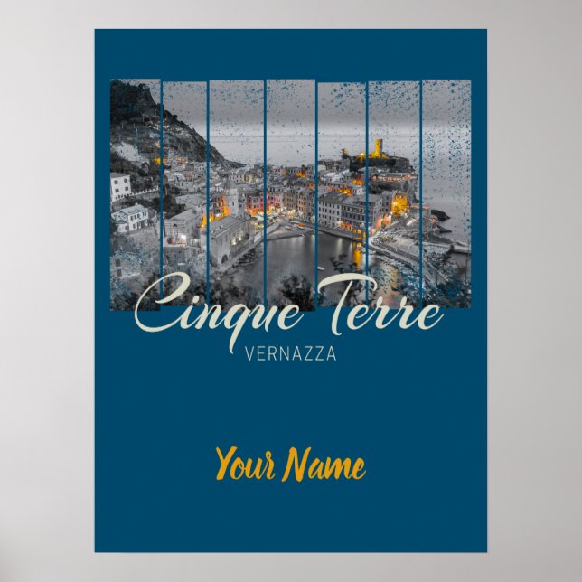 Póster Cinque Terre Vernazza Italien Vintage Souvenir (Frente)