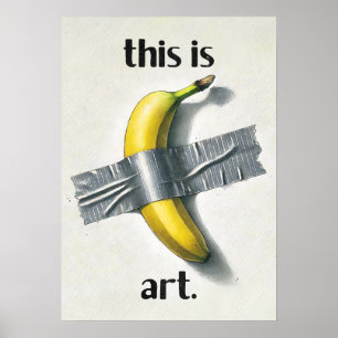 Póster Cinta adhesiva divertida meme de plátano