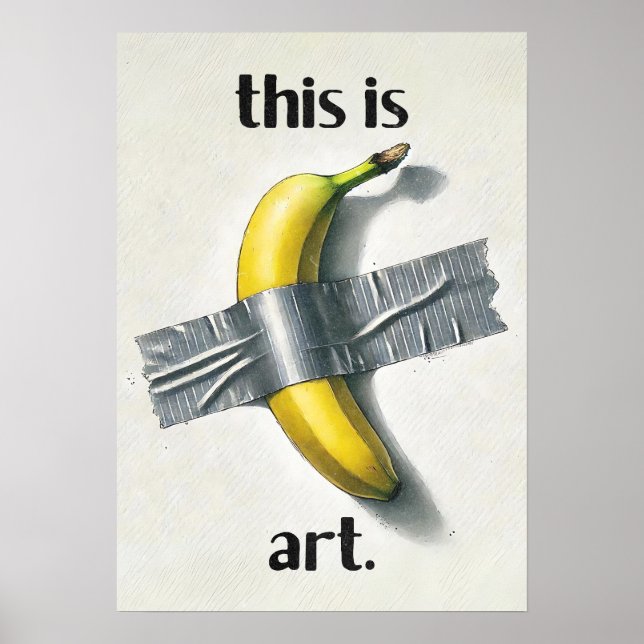 Póster Cinta adhesiva divertida meme de plátano (Frente)