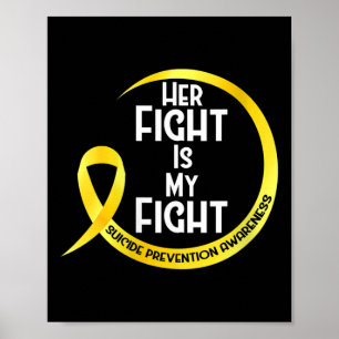 Póster Cinta Amarilla de Conciencia sobre Prevención del