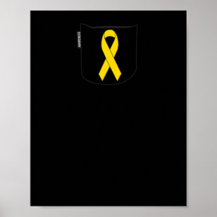 Póster Cinta amarilla para la concienciación sobre el cán