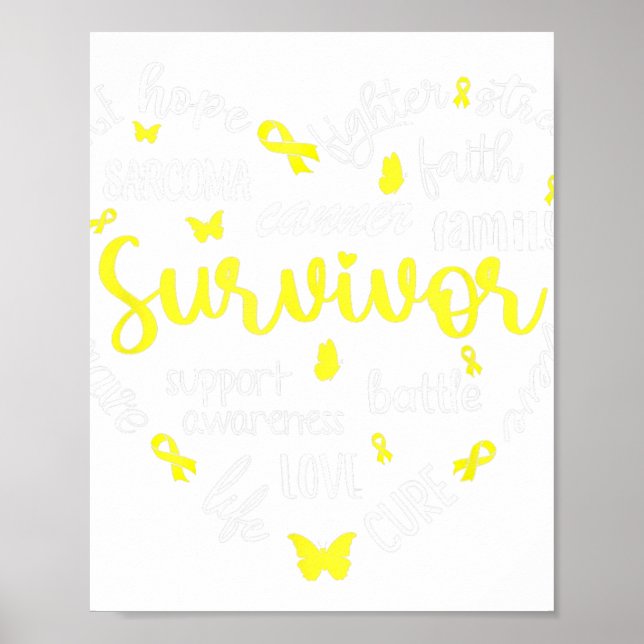 Póster Cinta amarilla Sarcoma cardíaco Amarilla Sensibili (Frente)