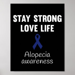 Póster Cinta azul de concienciación sobre la alopecia par