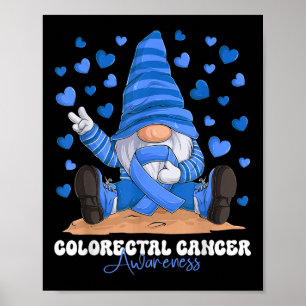 Póster Cinta azul para la toma de conciencia sobre el cán