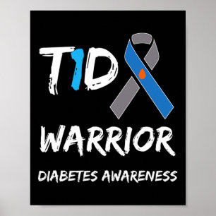 Póster Cinta azul para la toma de conciencia sobre la dia