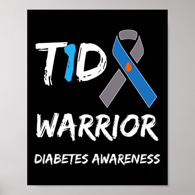 Póster Cinta azul para la toma de conciencia sobre la dia (Frente)