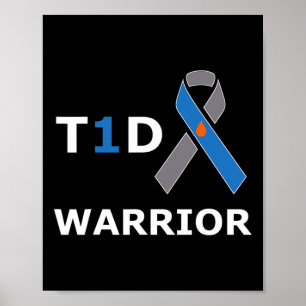 Póster Cinta azul para la toma de conciencia sobre la dia