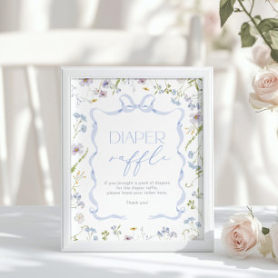 Póster Cinta Blue Bow Diaper Raffle