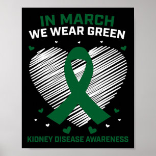 Póster Cinta Cardíaca En Marzo Usamos Enfermedad Renal Ve