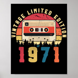 Póster Cinta cassette de cumpleaños de la época de la cos