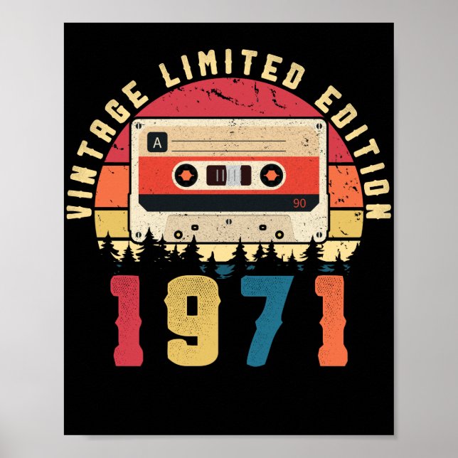 Póster Cinta cassette de cumpleaños de la época de la cos (Frente)