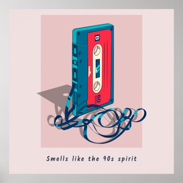 Póster Cinta Cassette de la época de los años 90 (Frente)