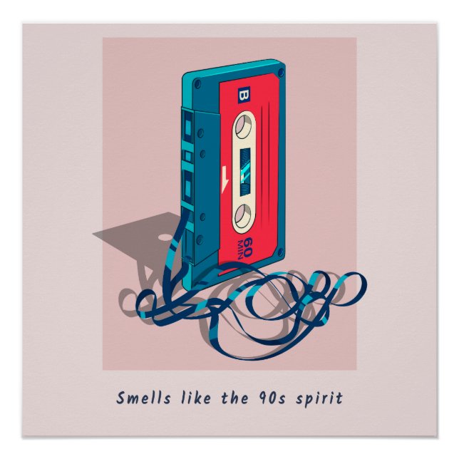 Póster Cinta Cassette de la época de los años 90 (Anverso)