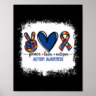 Póster Cinta de Amor por la Paz Conciencia del Autismo Ac