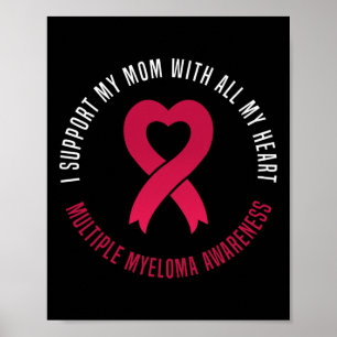 Póster Cinta de Apoyo a Mi Mamá Conciencia del Mieloma Mú