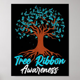 Póster Cinta de árbol recuperación de adicción consciente