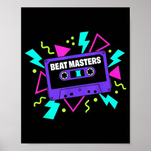 Póster Cinta de casete púrpura retro vintage hip hop de l