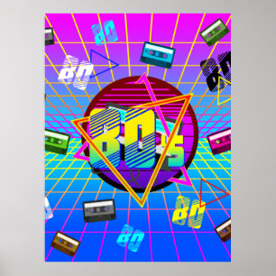 PÓSTER CINTA DE CASSETTE RETRO DE LA ESCUELA VIEJA DE LOS