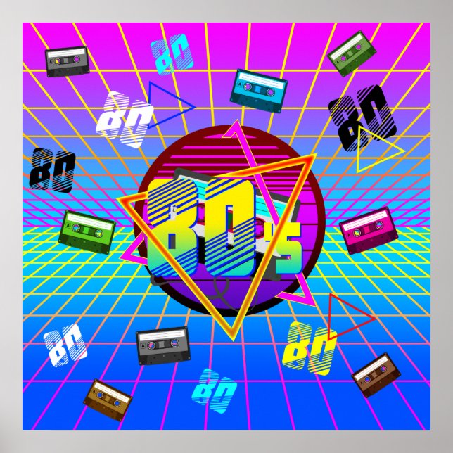PÓSTER CINTA DE CASSETTE RETRO DE LOS 80'S OLD SCHOOL (Frente)