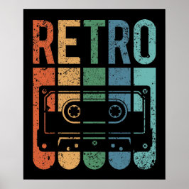 Póster Cinta de cassette retro (efecto grunge)