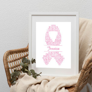 Póster Cinta de Cinta de Cáncer de Mama Personalizada