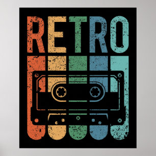 Póster Cinta de cinta retro (efecto de grieta)