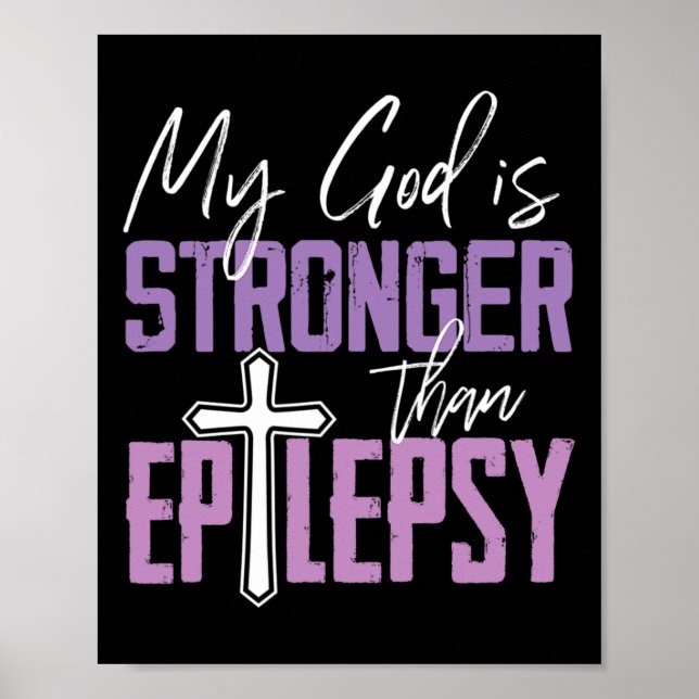 Póster Cinta De Conciencia Sobre Epilepsia Mi Dios Es Más (Frente)