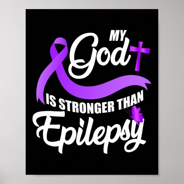 Póster Cinta De Conciencia Sobre Epilepsia Mi Dios Es Más (Frente)