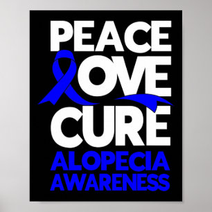 Póster Cinta de Concienciación de Alopecia de Apoyo de la