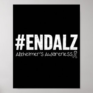 Póster cinta de concienciación sobre el alzhéimer púrpura