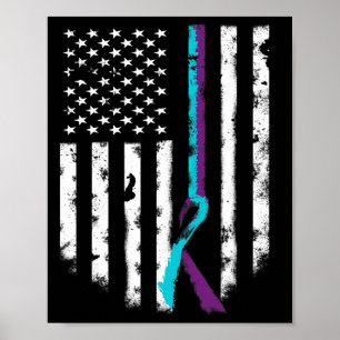Póster Cinta de concientización de la bandera estadounide