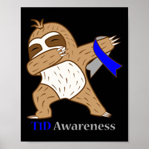 Póster Cinta de concientización sobre la diabetes T1D Dab