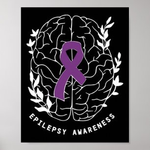 Póster Cinta de Concientización sobre la Epilepsia Morado