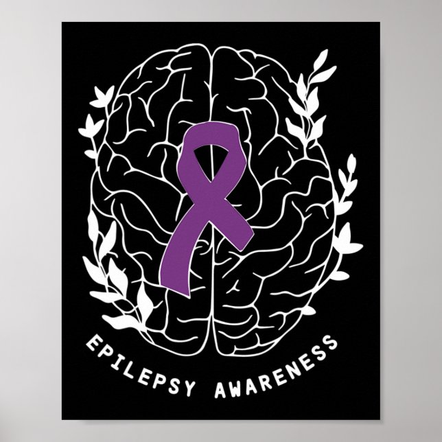 Póster Cinta de Concientización sobre la Epilepsia Morado (Frente)